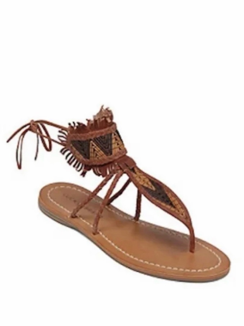 LUCKY Brand Brown LK Alibaster Leather Thong Sandals Size 7.5"